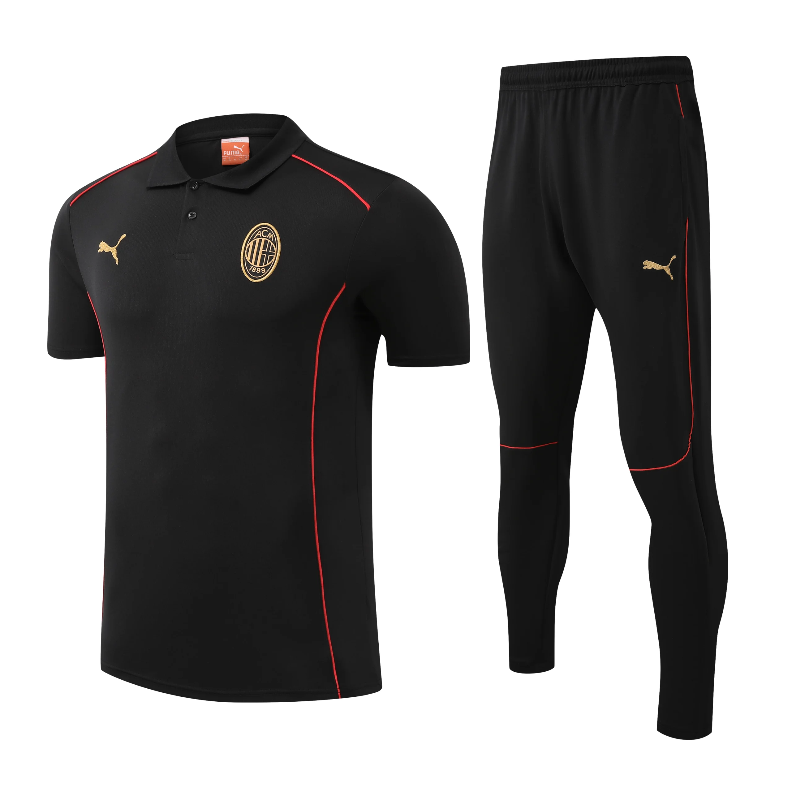 AC Milan Training Kit (Polo+Pants) Black 2025/26