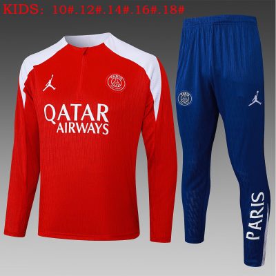 Kids PSG Training Kit (Sweatshirt+Pants) Red 2025/26 - Player Version