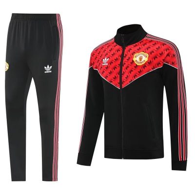 Kids Manchester United Training Kit (Jacket+Pants) Black 2025/26