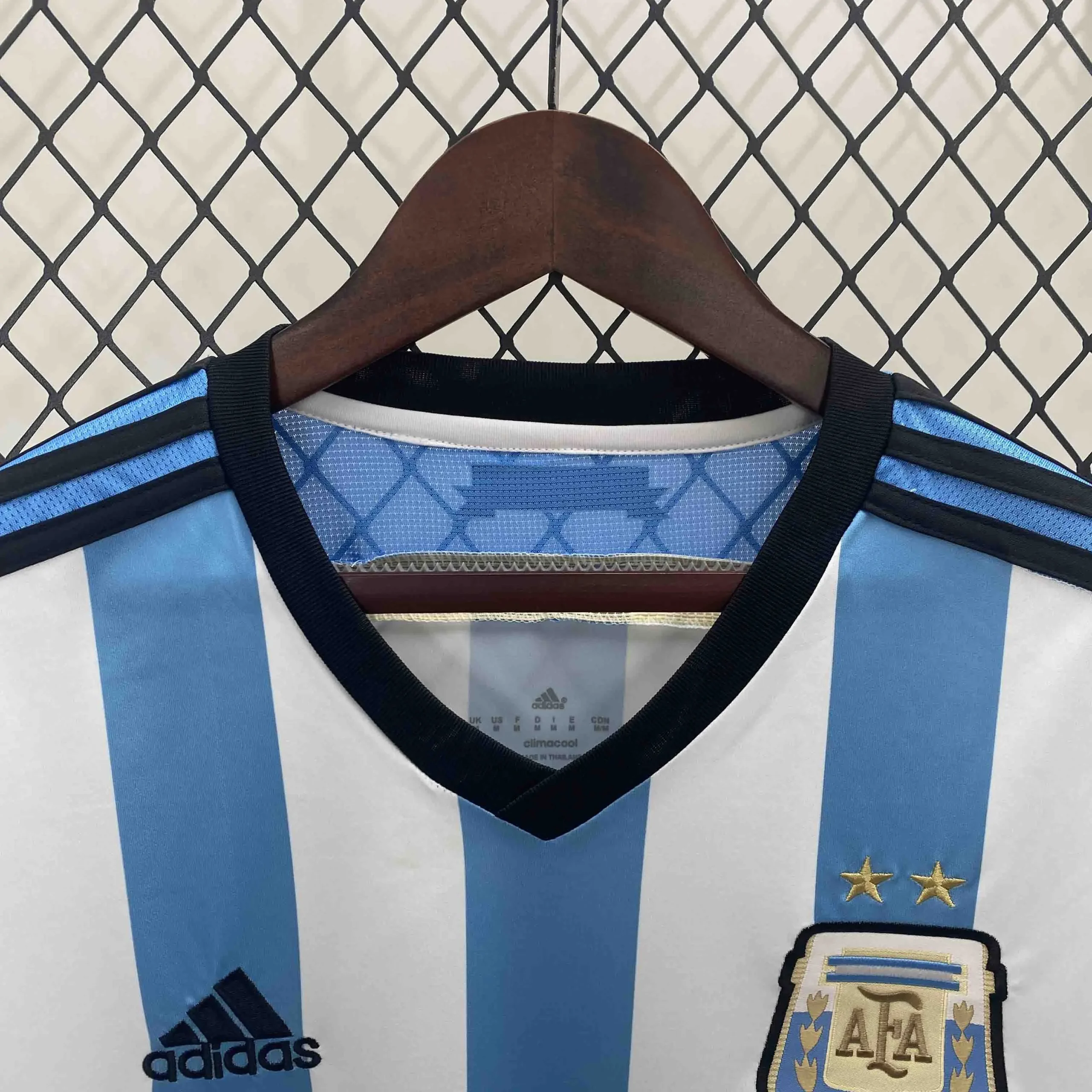 Argentina Retro Jersey Custom Home Football Jersey 2014 - Image 4