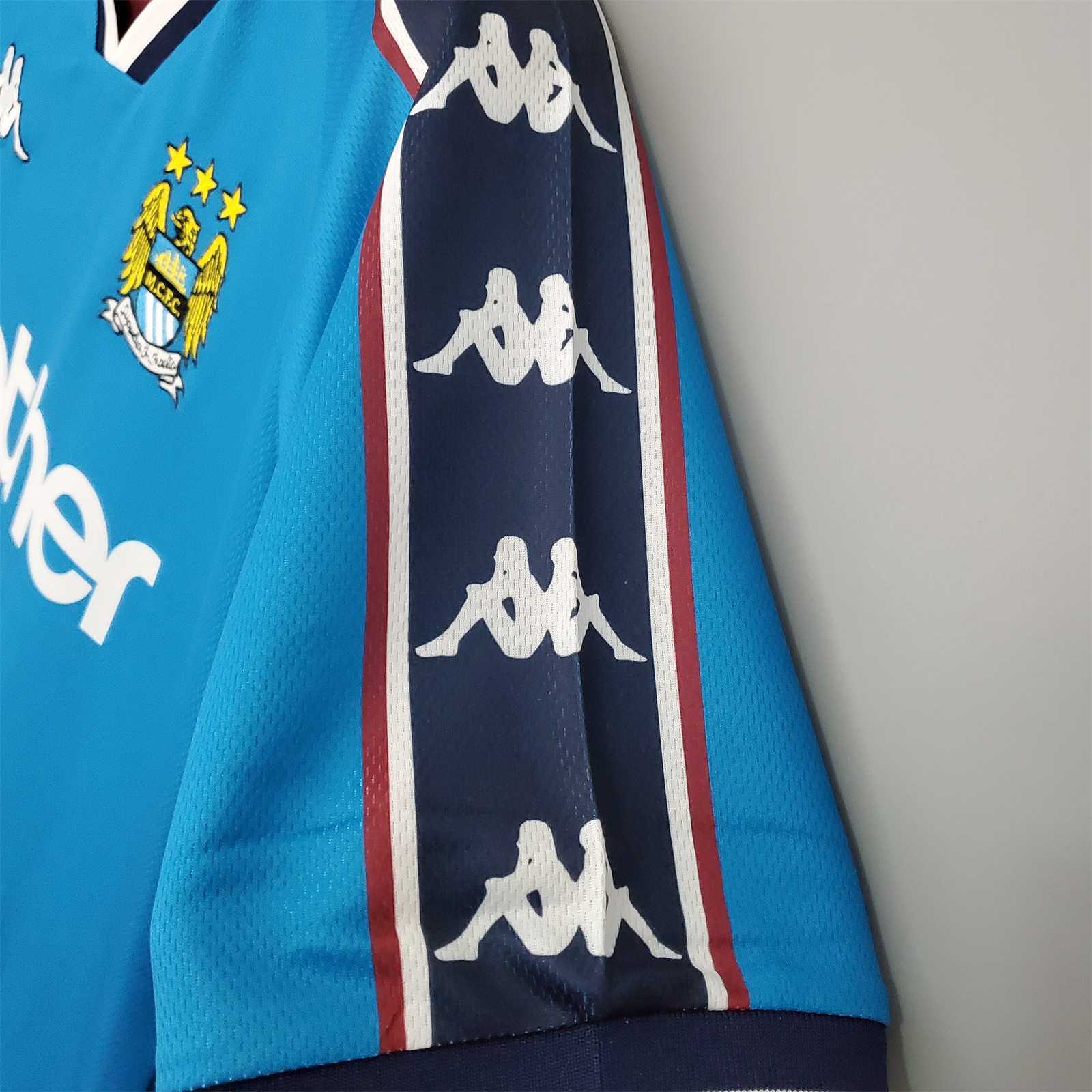 Manchester City Retro Home Football Jersey Shirt 1997/99 - Image 5