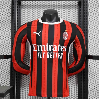 AC Milan Soccer Jersey Home Long Sleeve Shirt 2024/25