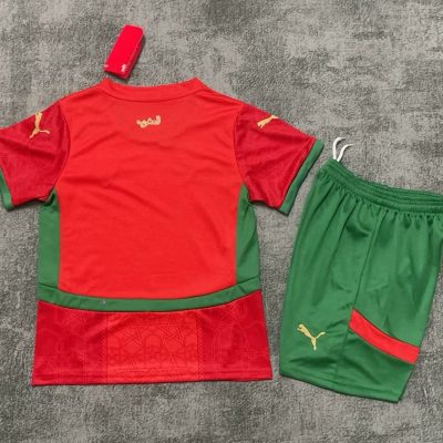 Alternative view of Morocco Soccer Jersey Home Kids Kit Jersey+Shorts 2024-25
