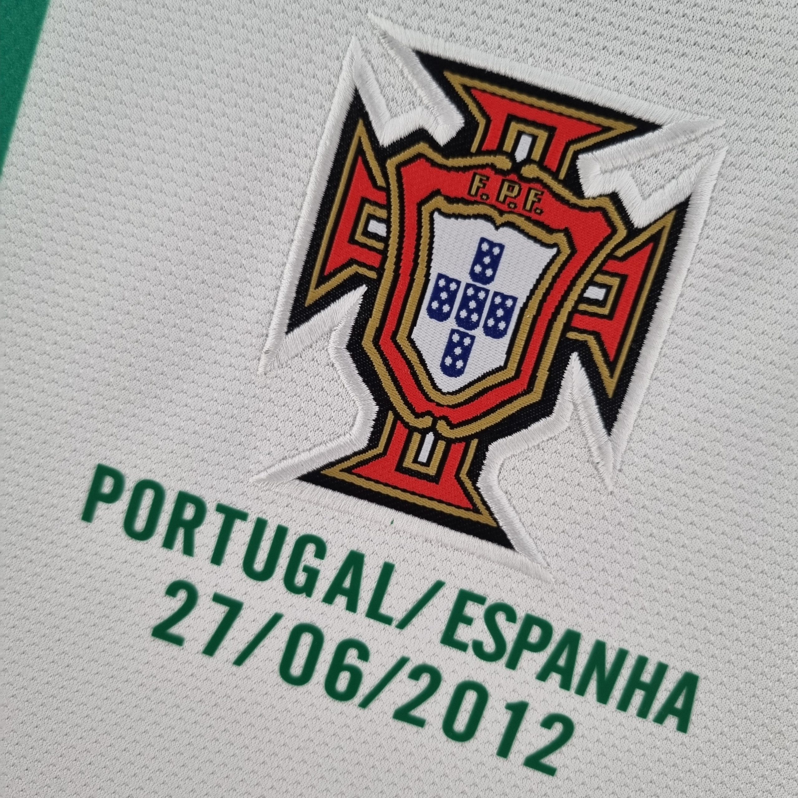 Portugal Retro Soccer Jersey Away Long Sleeve Custom Shirt 2012 - Image 6