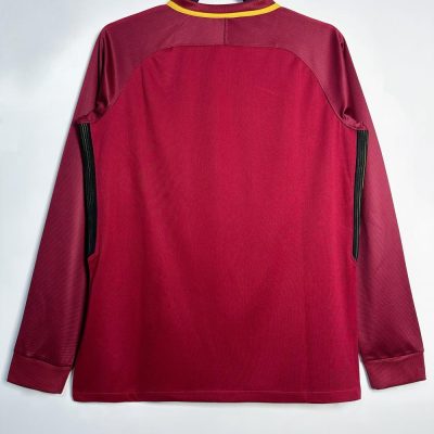 Alternative view of Roma Retro Soccer Jersey Home Long Sleeve Custom Shirt 2017/18