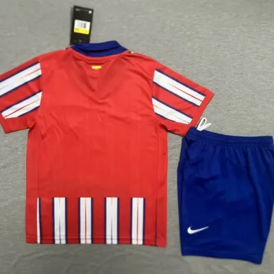 Alternative view of Atletico Madrid Soccer Jersey Home Kids Kit Jersey+Shorts 2024/25