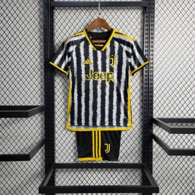 Juventus Soccer Jersey Home Kids Kit Jersey+Shorts 2023/24