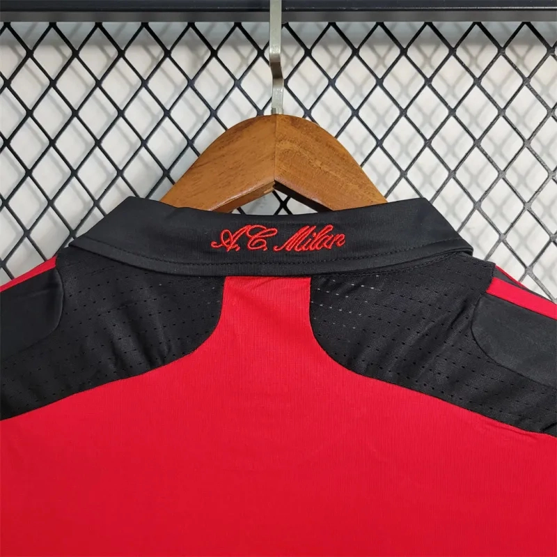 AC Milan Retro Soccer Jersey Home Long Sleeve Custom Shirt 2007/08 - Image 3