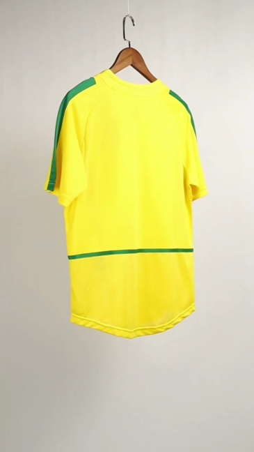 Brazil Retro Jersey Custom Home Soccer Jersey World Cup 2002 - Image 3