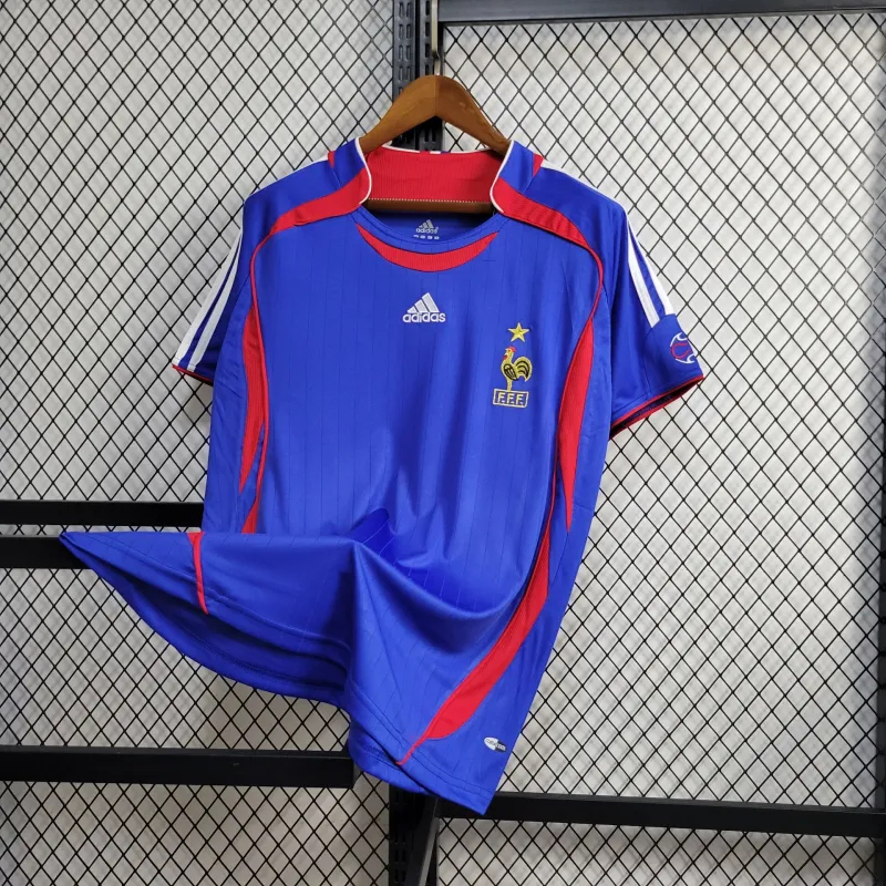 France Retro Soccer Jersey Home Custom Shirt World Cup 2006 - Image 2