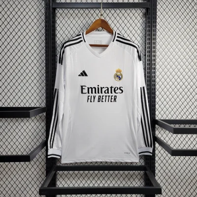 Real Madrid Soccer Jersey Home Custom Long Sleeve Shirt 2024/25