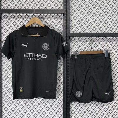 Manchester City Away Kids Kit Jersey+Shorts 2025/26