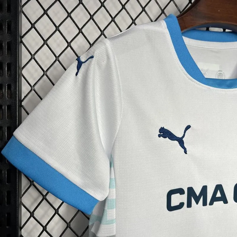 Marseille Soccer Jersey Home Kids Kit Jerseys+Shorts 2024/25 - Image 3