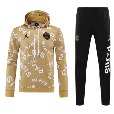 PSG Technical Hoodie Training Kit (Sweatshirt+Pants) Gold 2025/26