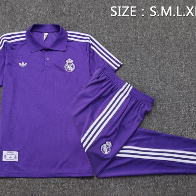 Alternative view of Real Madrid Training Kit (Polo+Pants) Purple 2025/26