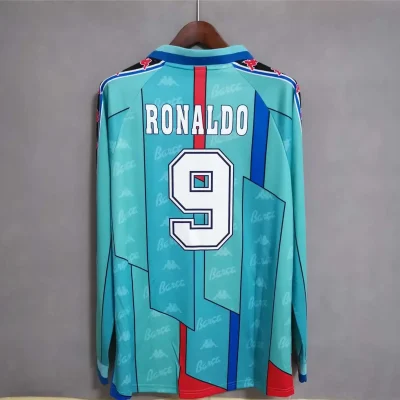 Alternative view of Barcelona Retro Jersey Away Long Sleeve Soccer Shirt 1996-97
