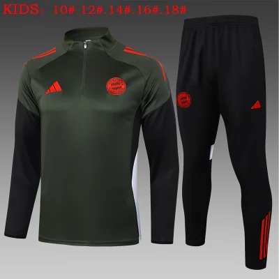 Kids Bayern Munich Training Kit (Sweatshirt+Pants) Deep Green 2025/26