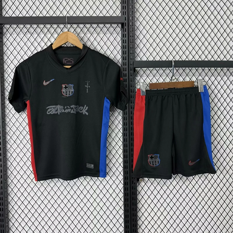 Barcelona Away x Travis Scott Soccer Kids Kit Jersey+Shorts 2024/25