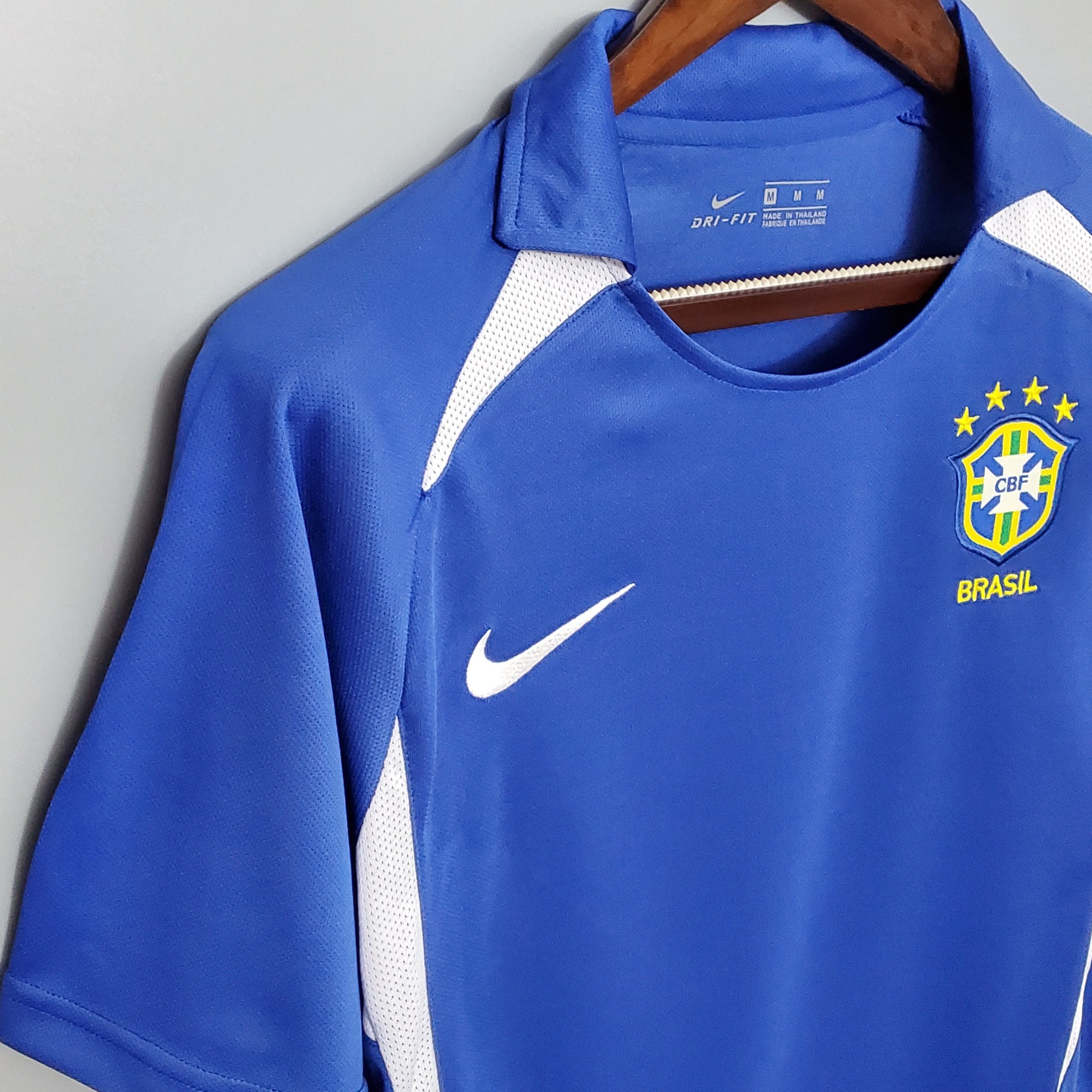 Brazil Retro Jersey Custom Away Soccer Jersey World Cup 2002 - Image 4