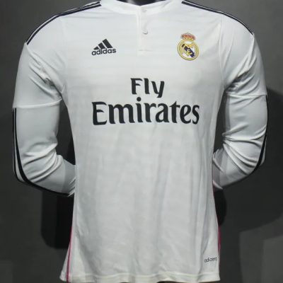 Real Madrid Retro Jersey Home Long Sleeve Soccer Shirt 2014/15