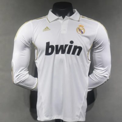 Real Madrid Retro Jersey Home Long Sleeve Soccer Shirt 2011/12