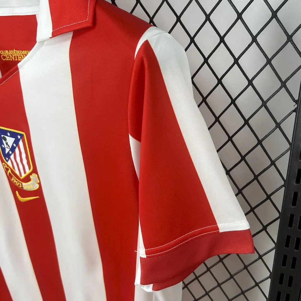 Atletico Madrid Retro Soccer Jersey Home Shirt 2003-04 - Image 4