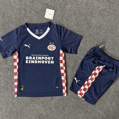 PSV Eindhoven Football Jersey Away Kids Kit Jersey+Shorts 2025/26