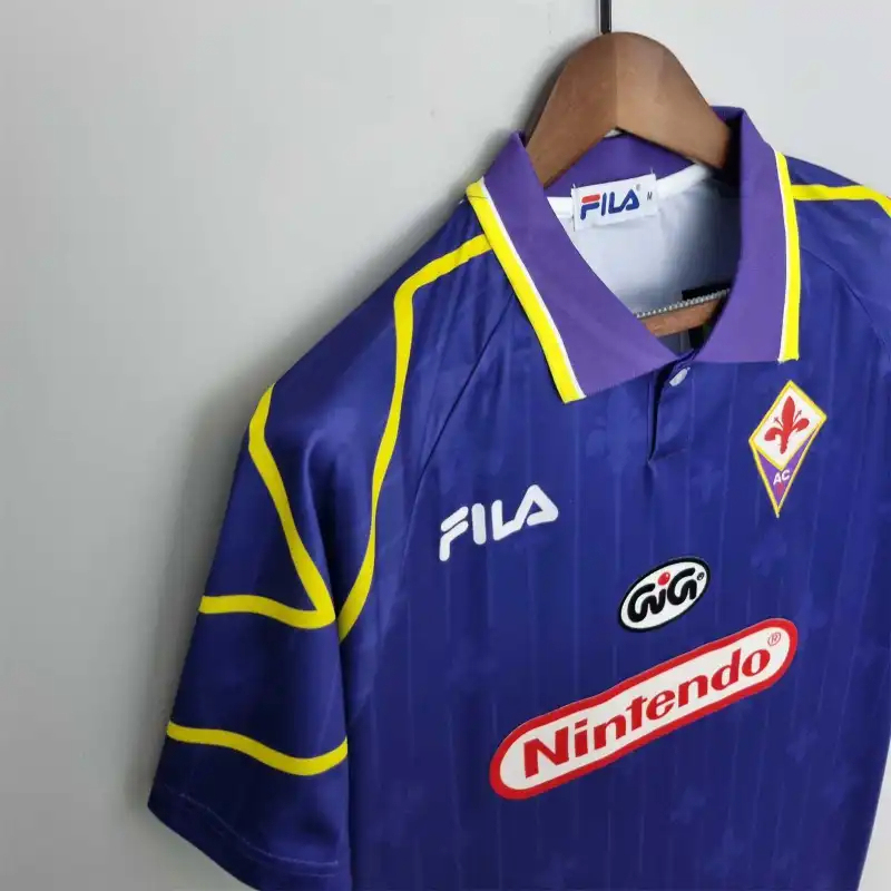 Fiorentina Retro Soccer Jersey Home Custom Shirt 1997/98 - Image 5