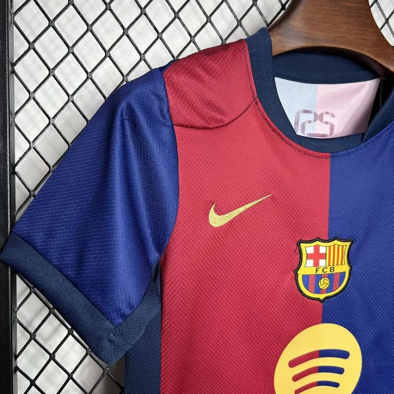 Barcelona Home Soccer Kids Kit Jersey+Shorts 2024/25 - Spotify Logo Without Text - Image 5