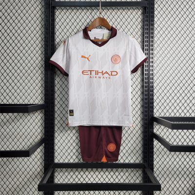 Manchester City Football Jersey Away Kids Kit Jersey+Shorts 2023/24