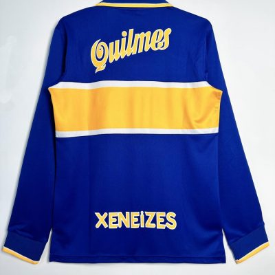Alternative view of Boca Juniors Retro Soccer Jersey Home Long Sleeve Custom Shirt 1996/97