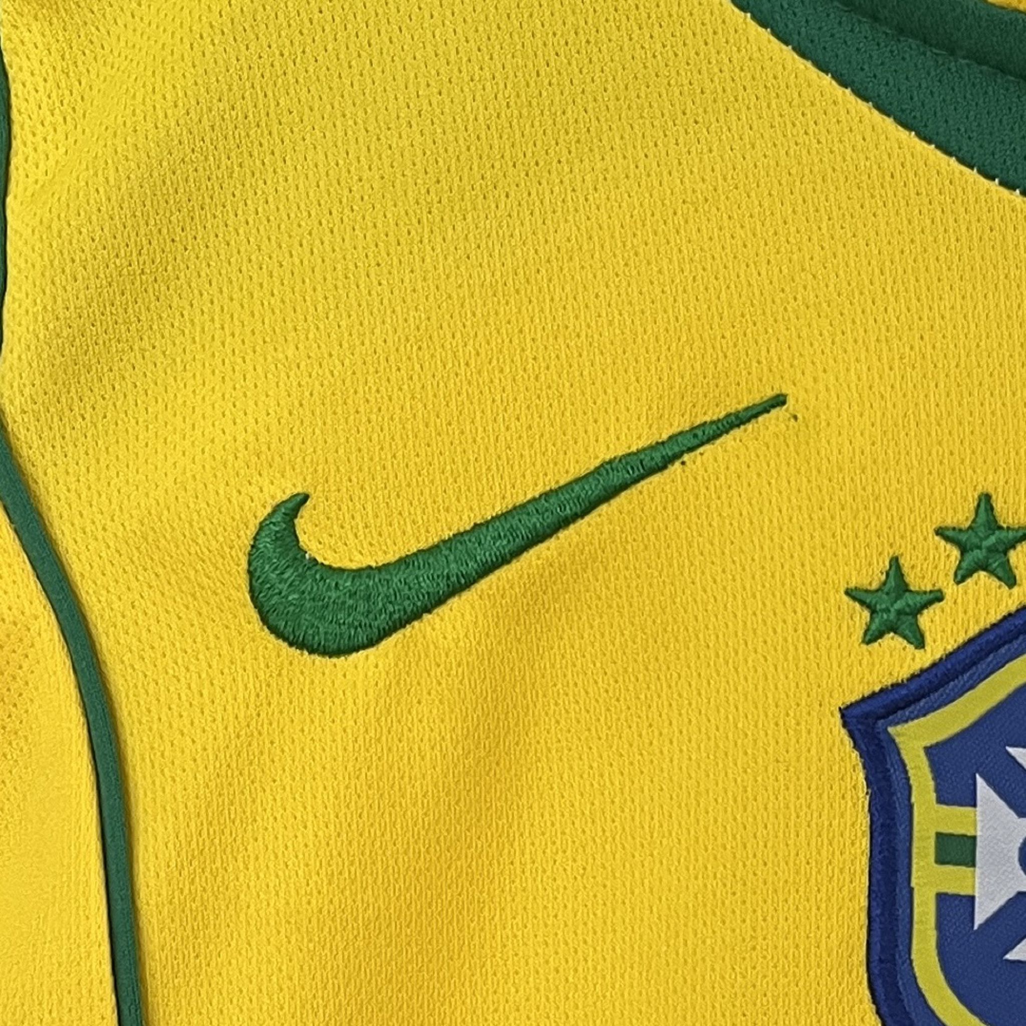 Brazil Retro Jersey Home Uniform Kids Kit Jersey+Shorts 2004 - Image 5