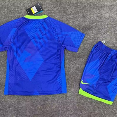 Alternative view of Brazil Away Soccer Uniform Kids Kit Jersey+Shorts 2025