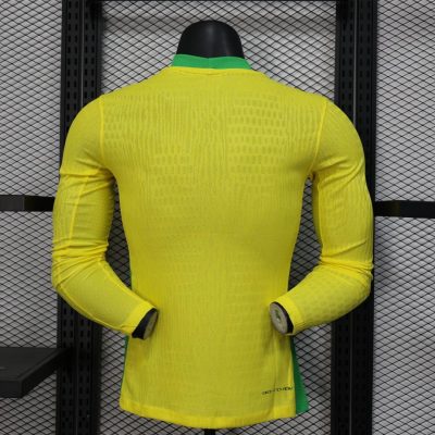 Alternative view of Brazil  Soccer Jersey Home Long Sleeve Shirt 2025