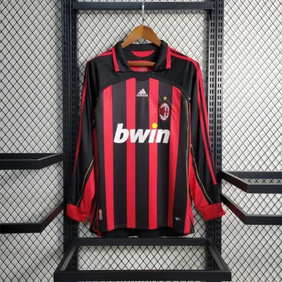 AC Milan Retro Soccer Jersey Home Long Sleeve Custom Shirt 2006/07