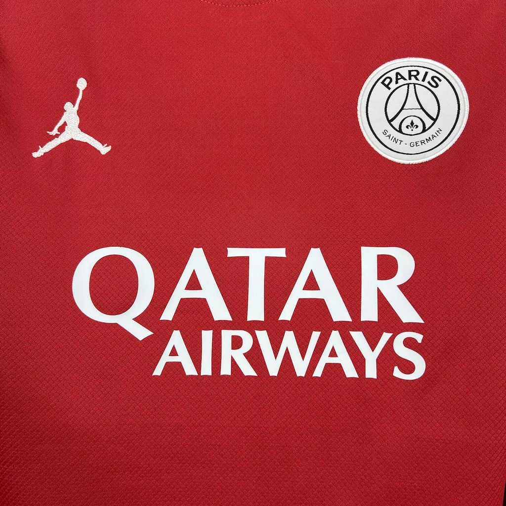 PSG Soccer Jersey Red Custom Long Sleeve Shirt 2025/26 - Image 3