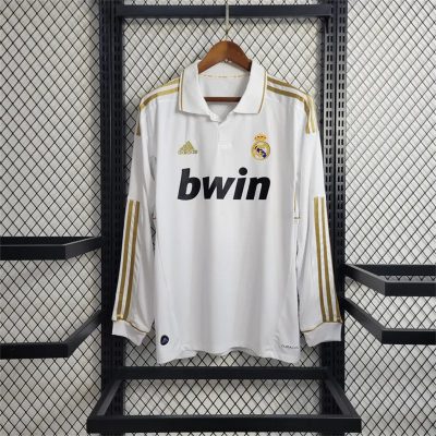 Real Madrid Retro Jersey Home Long Sleeve Soccer Custom Shirt 2011/12