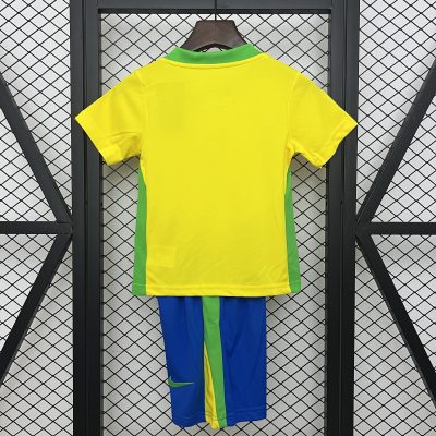 Alternative view of Brazil Home Soccer Uniform Kids Kit Jersey+Shorts 2025