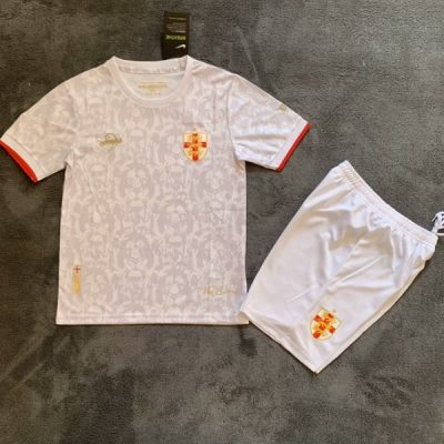 England Soccer Jersey White Comma Special Edition Kids Kit Jersey+Shorts EURO 2024