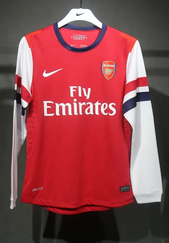 Arsenal Soccer Retro Jersey Home Long Sleeve Shirt 2012-13