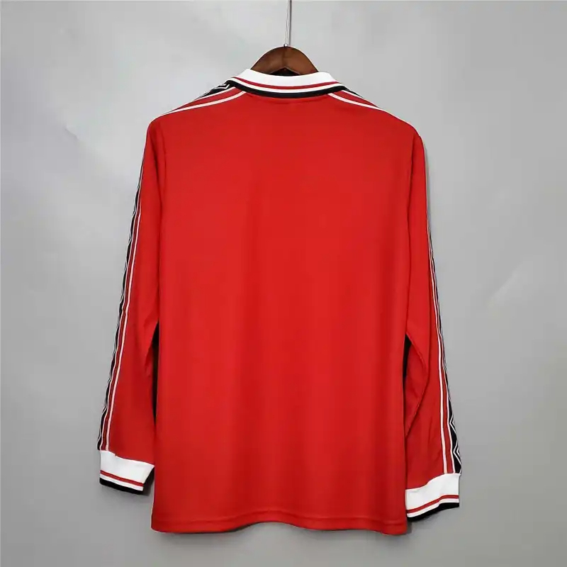 Manchester United Retro Home Long Sleeve Football Jersey Shirt 1998/99 - Image 2