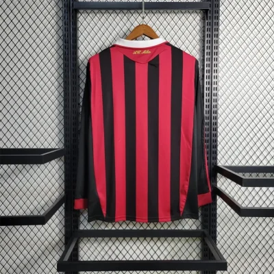 Alternative view of AC Milan Retro Soccer Jersey Home Long Sleeve Custom Shirt 2009/10