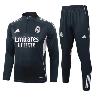 Real Madrid Training Kit (Sweatshirt+Pants) Dark Grey 2025/26
