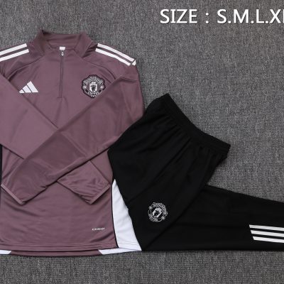 Alternative view of Manchester United Training Kit (Sweatshirt+Pants) Grayish Purple 2025/26