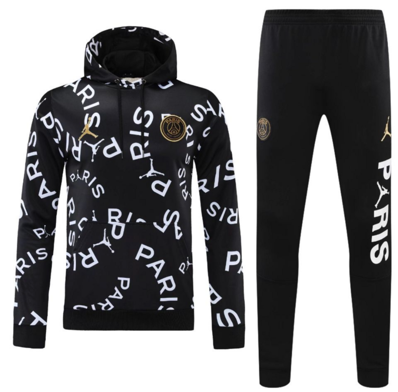 PSG Technical Hoodie Training Kit (Sweatshirt+Pants) Black 2025/26