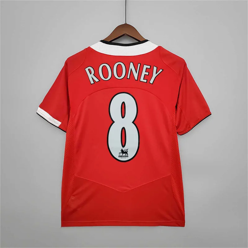 Rooney #8 Manchester United Retro Home Football Jersey Shirt 2004/06