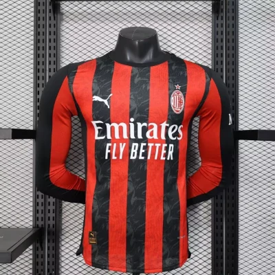 AC Milan Soccer Jersey Home Long Sleeve Shirt 2025/26