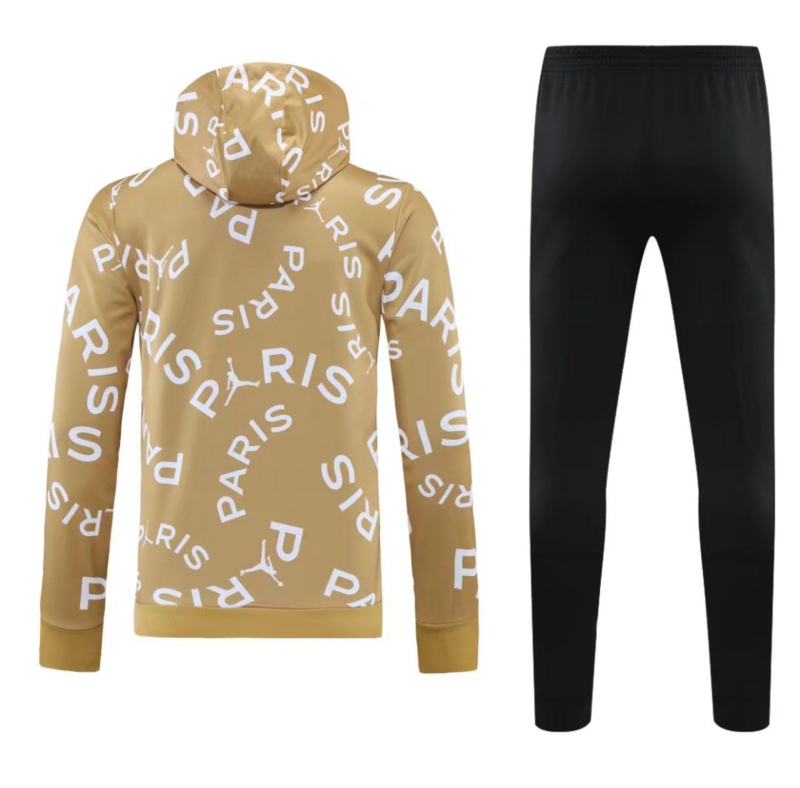 PSG Technical Hoodie Training Kit (Sweatshirt+Pants) Gold 2025/26 - Image 2