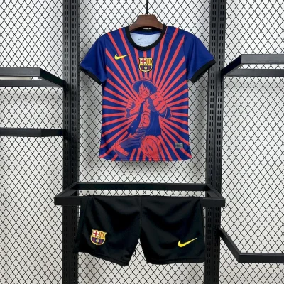 Barcelona One Piece Special Edition Soccer Kids Kit Jersey+Shorts 2025/26