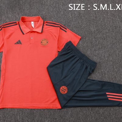 Alternative view of Bayern Munich Training Kit (Polo+Pants) Orange 2025/26